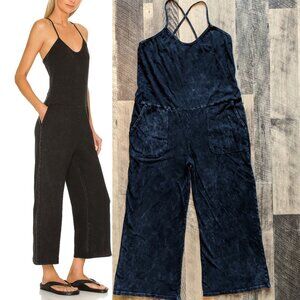 Beyond Yoga Breezy Jumpsuit Washed Black Cotton Charcoal Gray